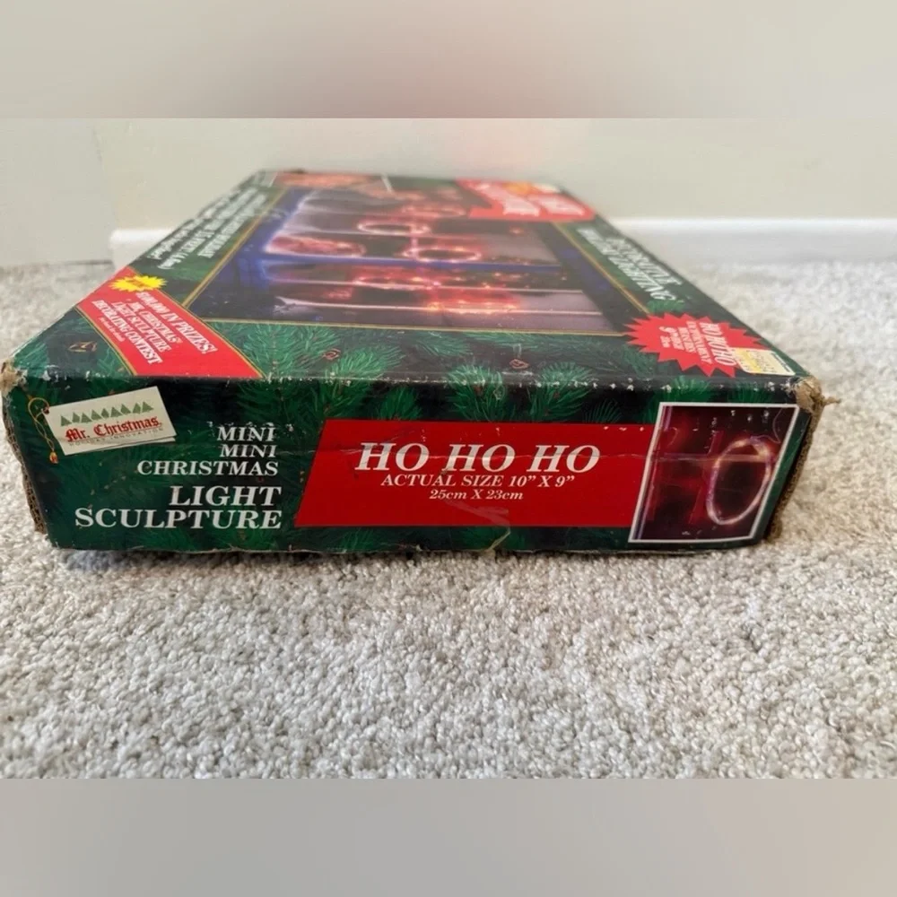 Mr. Christmas HO HO HO Light Up Holiday Lights Sculpture Vintage String of 6